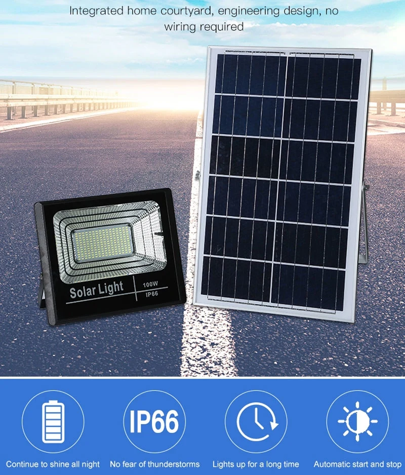 Remote Control LED Solar Street Flood Lawn Gardern Wall Solar Light with 30W/50W/80W/100W/120W/150W/200W/300W