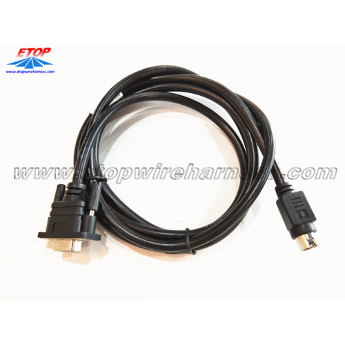 D-sub to DIN connector cable assembly