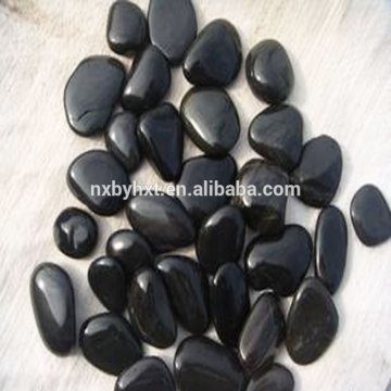 Polished Black Pebble Stone supplier/garden pebble stone