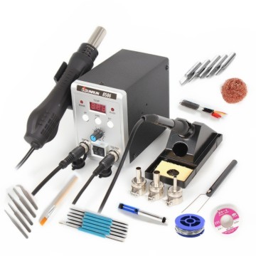 Electric Soldering Iron Hot Air Gun 2in1 700W 8586 Solder Station SMD Rework Soldering Desoldering Welding Repair Kit Tool