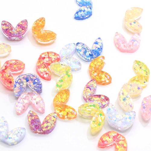 Hot Selling Shining Plaksteen Resin Cabochon Gras Vorm Stijl Slime Resin Charms Plastic Voor DIY Of Telefoon Ambachtelijke Decoratie