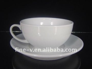 porcelain latte coffee cup and saucer