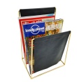 3 layer newspaper storage rack PU leather bookshelf magazine rack