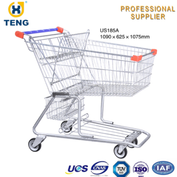 Coin Lock Optional Foldable Vegetable Shopping Trolley Carts