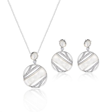 White round shell fashion jewelry set