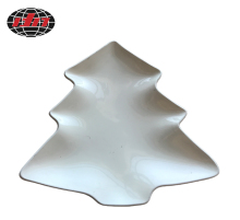 White Tree Shape Plastic Plate