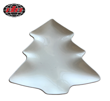 White Tree Shape Plastic Plate