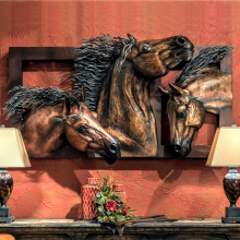 metal crafts indoor decoration bronze horse wall sculptures