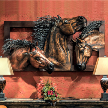 metal crafts indoor decoration bronze horse wall sculptures