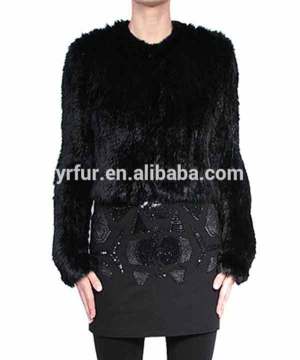 YR551 Long Sleeve Classique Genuine Rabbit Fur Apparel Jacket
