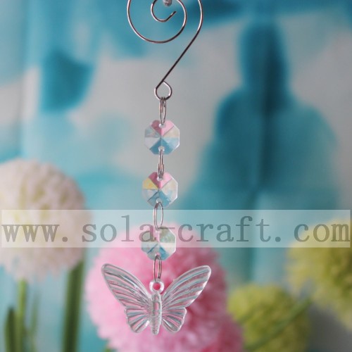 Ciondolo farfalla con lampadario in cristallo di plastica acrilica da 13,5 cm