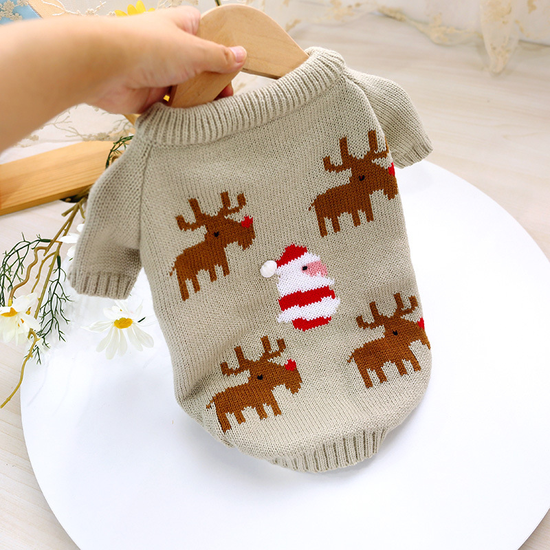 French Bulldog Autumn and Winter New Christmas Sweater Elk Sweater Corgi Dog Clothing Fat Dog Clothes