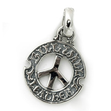 Classic style pendant with graved old english words on antique silver plated pendant made of alloy