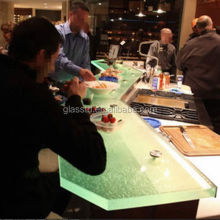 colorful LED glass drink bar counter