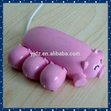 cartoon shape usb hub/cartoon pig shape usb hub 3 port