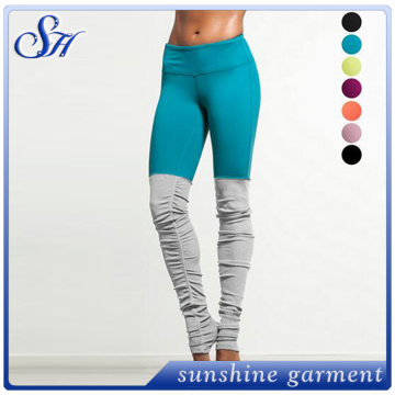 Europe and the United States popular candy-colored color hip-tight stitching running trousers trousers foot trousers yoga