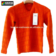 Kids Basic V Neck Pullover, Plaid Intarsia Sweater