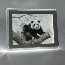 3D Raster Acrylic Photo Frame with LED Display and Crystal Base