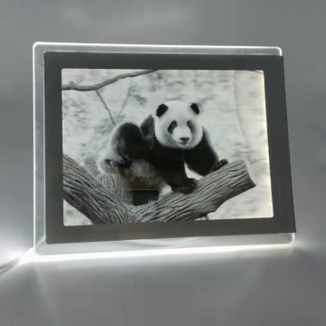 3D Raster Acrylic Photo Frame with LED Display and Crystal Base