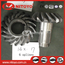 NITOYO 14x17 17/14 6 spline Crown Pinion 24KH1917B for Mack Crown Pinion Gear Set