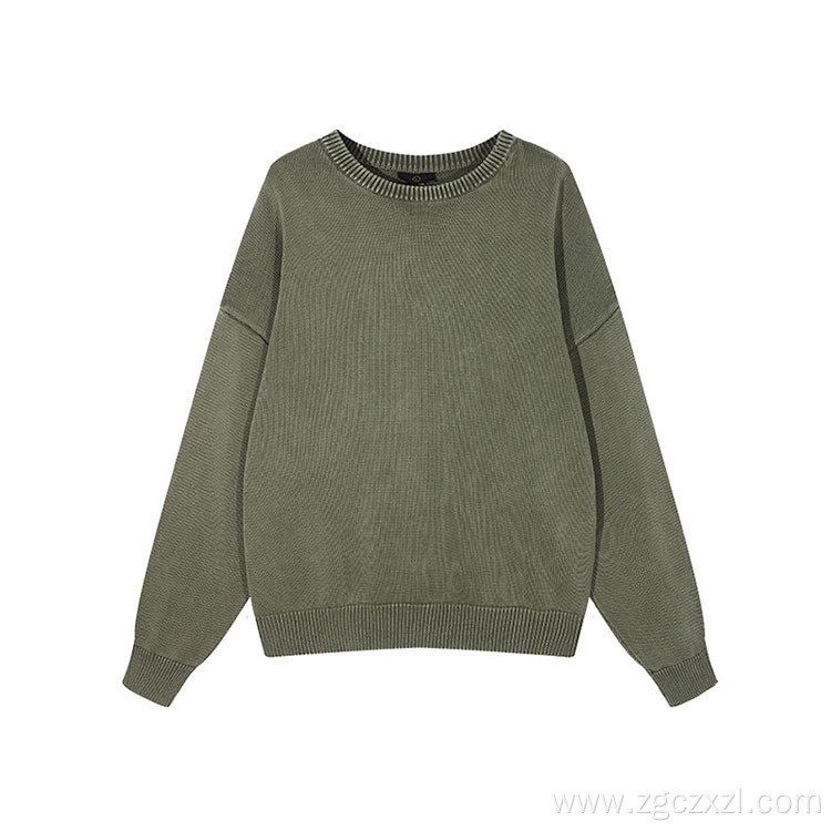 Oversize thick washed retro men's sweater