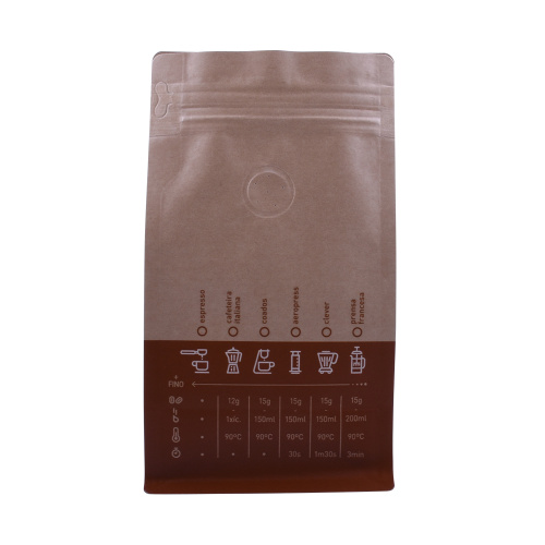 ziplock flat bottom kraft paper green tea packaging