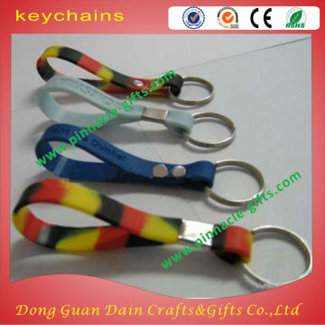 logo printed silicone key ring