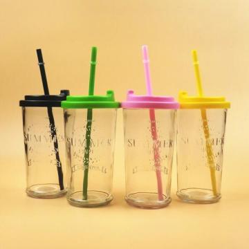 Christmas Straw Cup Glass Snack Straw Cup Promotional Straw Drink Cup