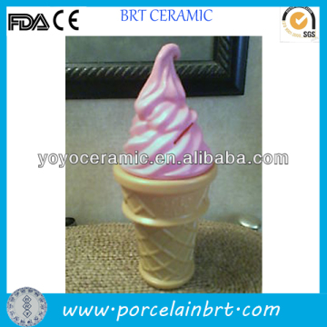 delicate hot sale ceramic ice cream coin bank