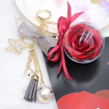 Wholesale Fashionable Everlasting Rose Keychain
