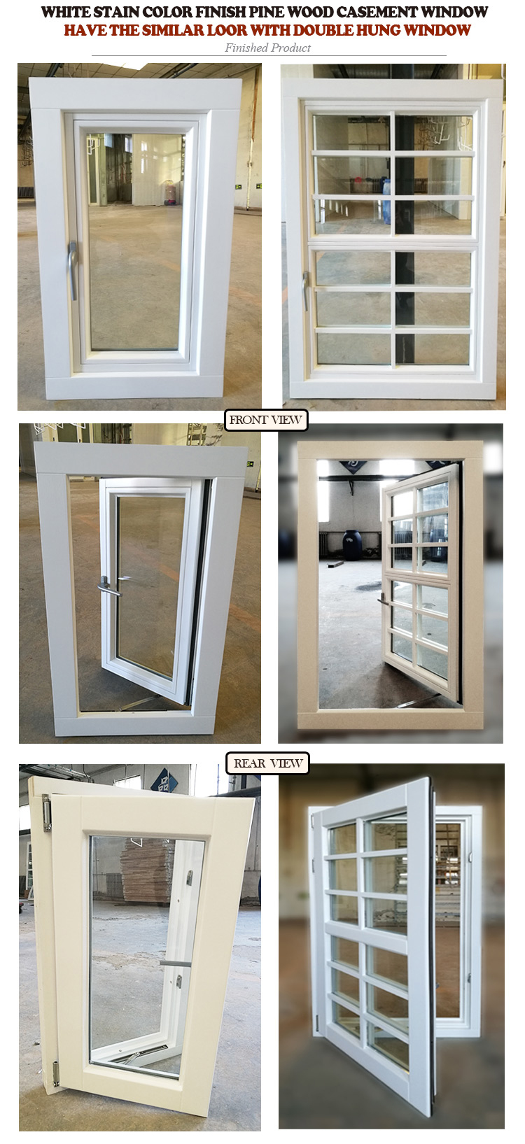 2020 NFRC Standard New York City residential out-swing opening pine wood white color large casement window