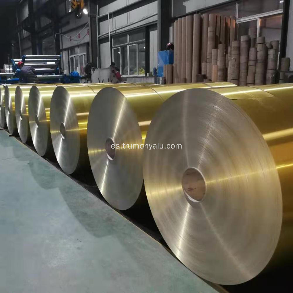 Bobina de aluminio con revestimiento hidrofílico dorado para aire acondicionado