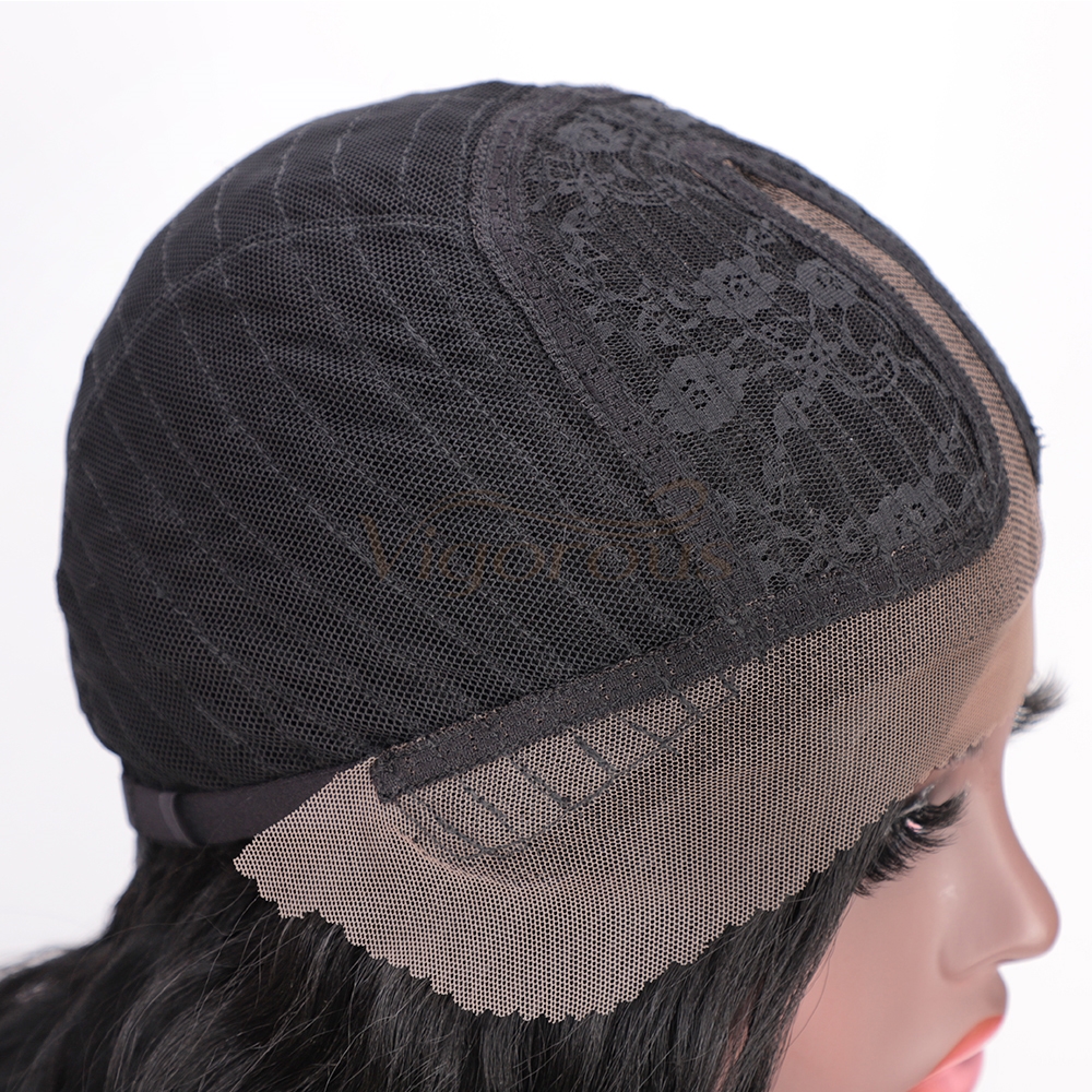 Vigorous Natural Black Lace Front Wigs Long Wavy Synthetic Lace Part Wig Heat Resistant Lace Front Wigs for Black Women