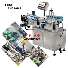 Solidpack Affordable Full Automatic Round Bottle Adhesive Sticker Label Printing and Labeling Machine with CAB Printer
