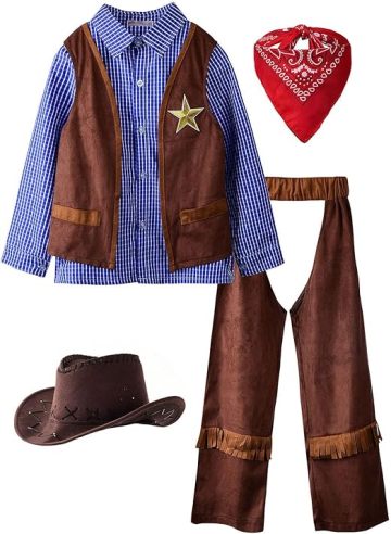 Kids Cowboy Costume Cosplay Halloween Dress up Gift