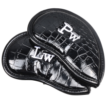 12-Piece Set of PVC Golf Club Iron Head Covers with Crocodile Pattern Design