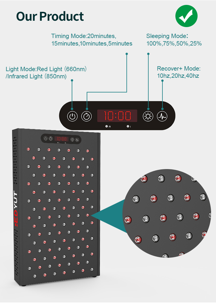 AT600 High Quality Pdt Photon Facial Product 660nm 850nm Led Lamp Near Infra Panel Red Light Therapy Lamp