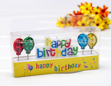 four balloons birthday candles art candles