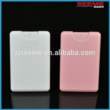 Wholesale empty 20ml credit card spray bottle mini pocket perfume bottle plastic spary perfume bottle