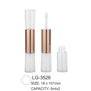 Duo kepala tabung lip gloss plastik