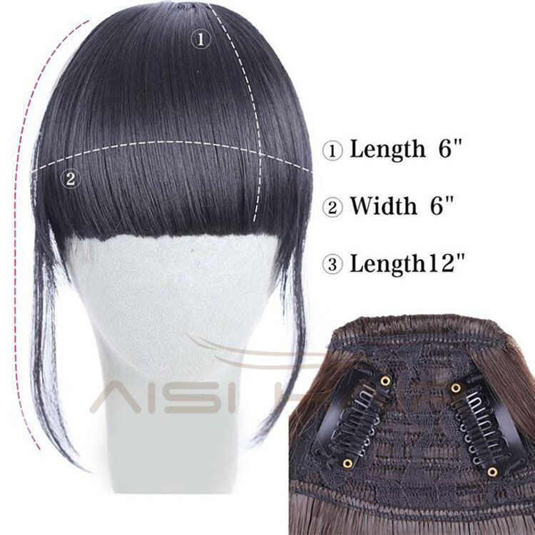 Aisi Hair Heat Resistant Synthetic Fiber Hair Clip In Extension Bang For Women Fashion Clip In Hairpieces for Women