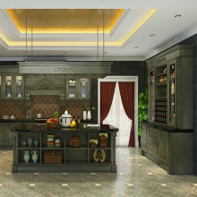 2015 New Design Retro Bronze 304 Stainless Steel Kitchen Cabinet