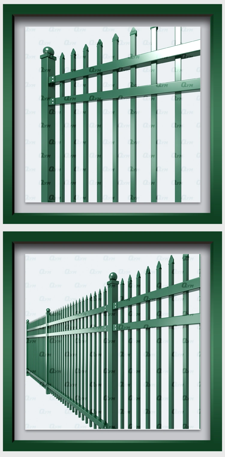 Welded Picket Fence Spear Top Tubular Picket Weld Fence