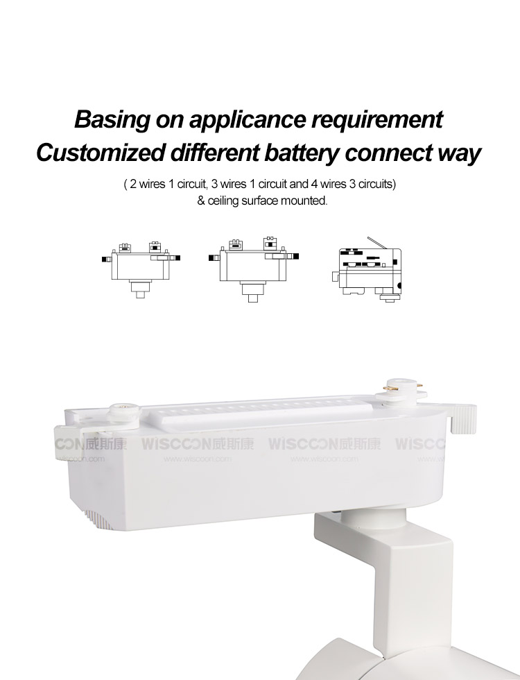 LED COB track light rail 40W 10-50 degs Focusable LED track light