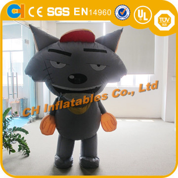 Inflatable grey wolf walking cartoon , custom inflatable grey wolf , inflatable wolf costome