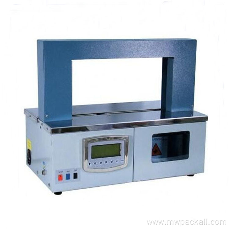 Table Top Banding Machine for food money book/ high quality table electric PP belt carton box portable strapping machine