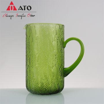 Green drinkware glass pitcher Clear texture glass jug
