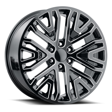 Chevy replica wheels 6lug black Rim 22x9 Milled