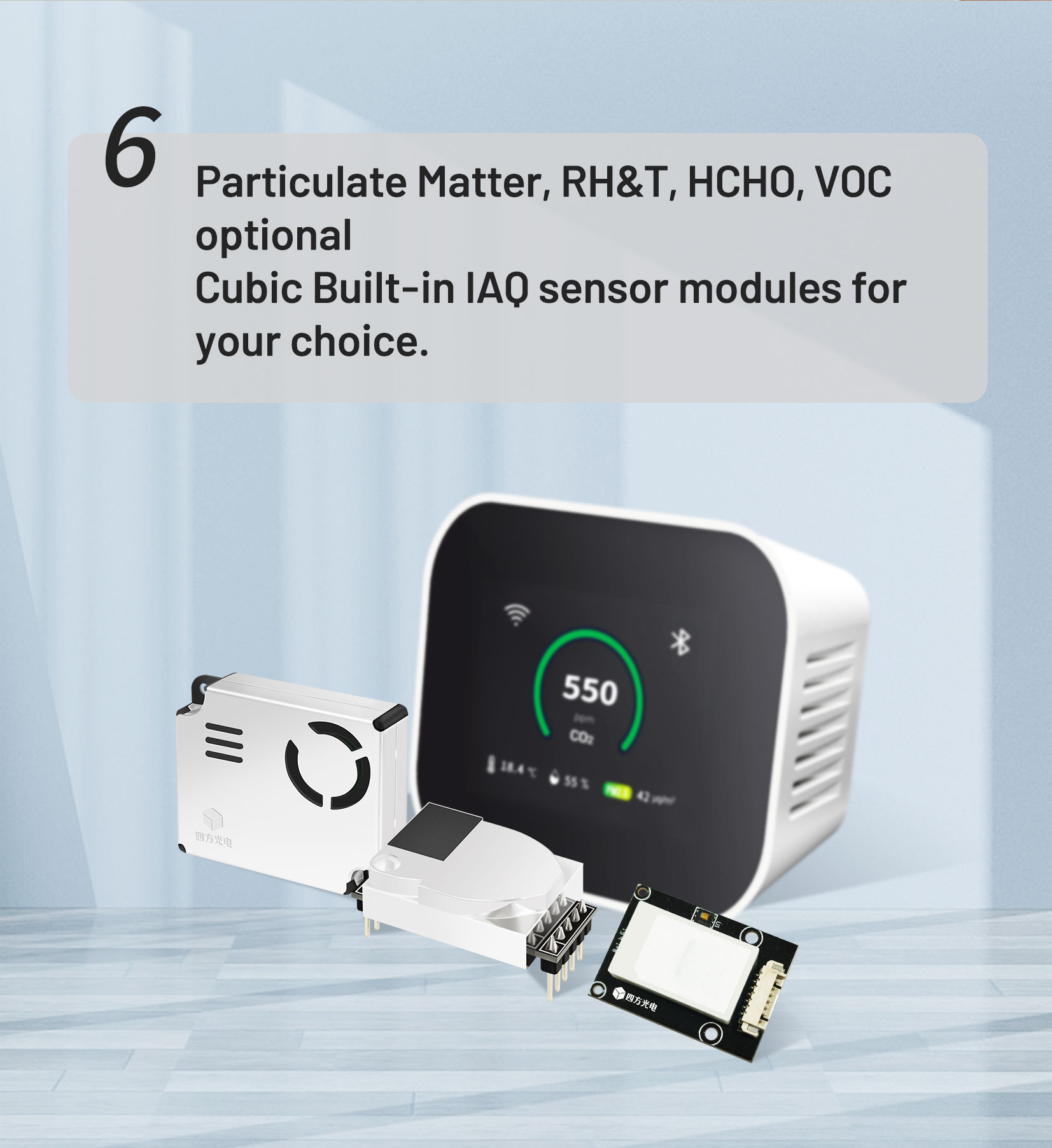 Desktop Co2 Sensor And Monitor Am7000 For Realtime Indoor Air Quality