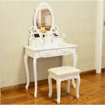 Simple Wooden Dressing Table With Mirror